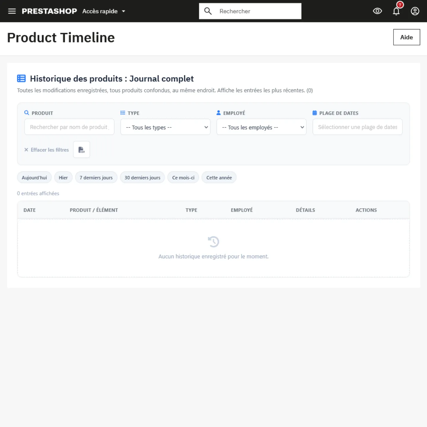 Advanced Product History Timeline for PrestaShop